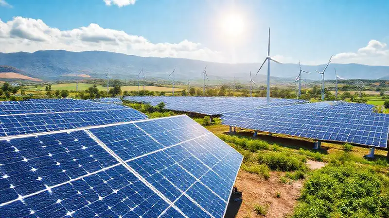 Una granja moderna genera energía limpia