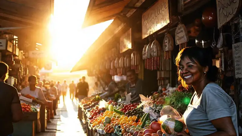 Mercado vibrante
