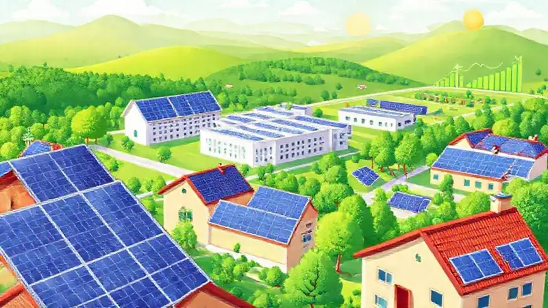 Paneles solares ilustran un futuro sostenible
