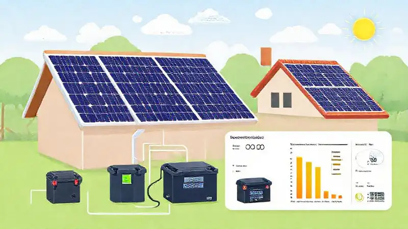 Paneles solares ilustran energía limpia eficiente