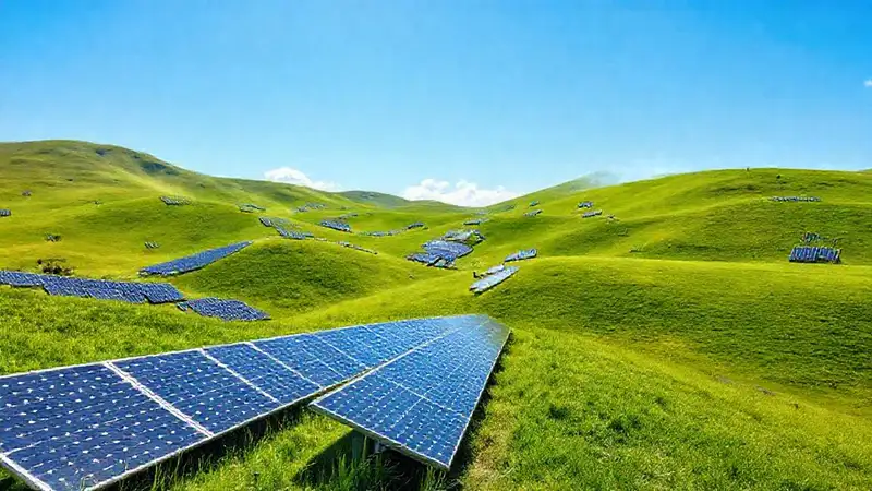 Un paisaje solar moderno y sostenible