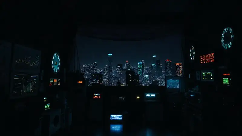 Ciudades nocturnas visualizan energía futurista