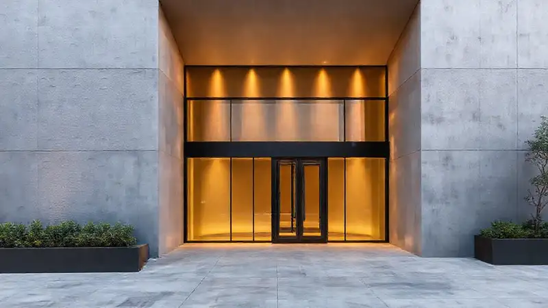 Fachada moderna, elegante y minimalista