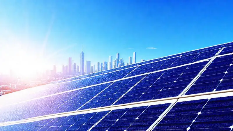 Paneles solares impulsan una ciudad futurista
