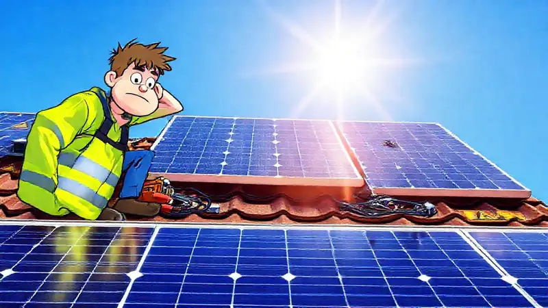 Paneles solares en techo confuso